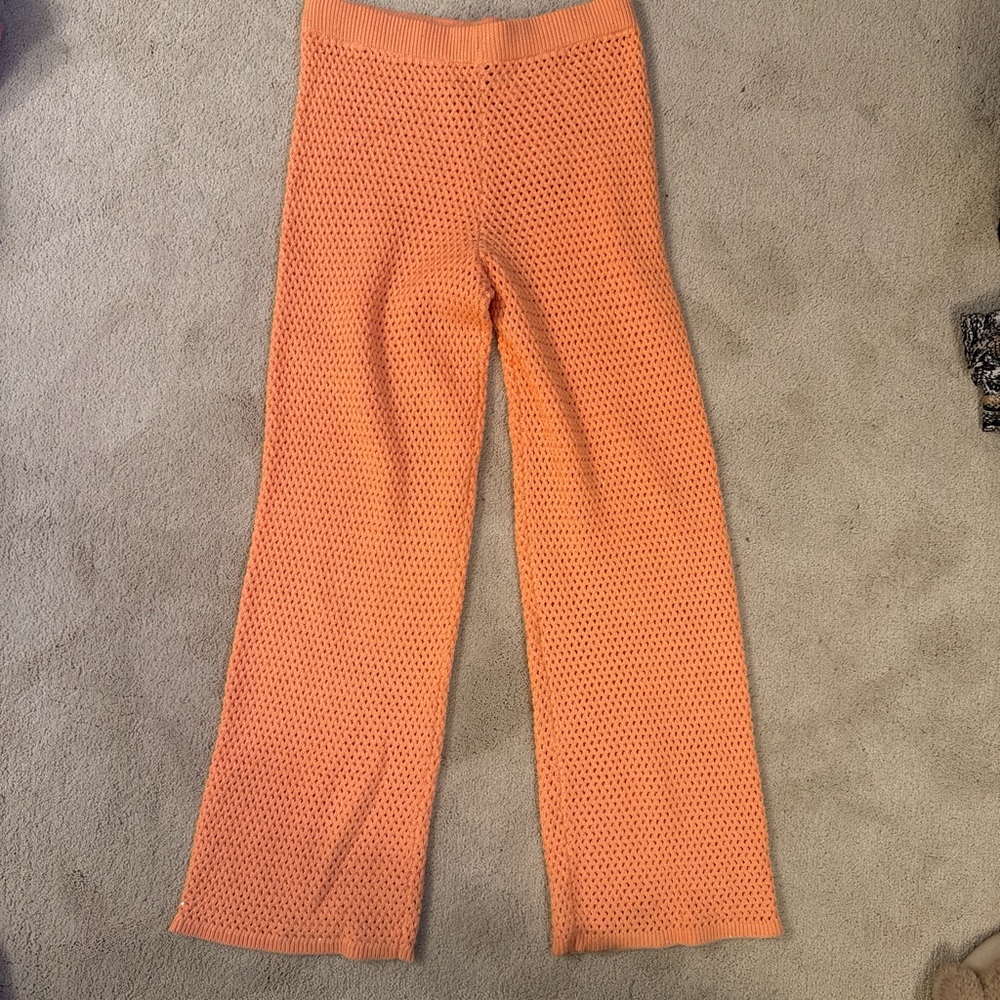 House of Harlow 1960 Orange Knit Swim Coverup Pants